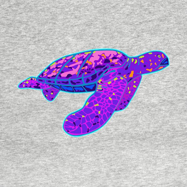 Funky coloured turtle by Keatos